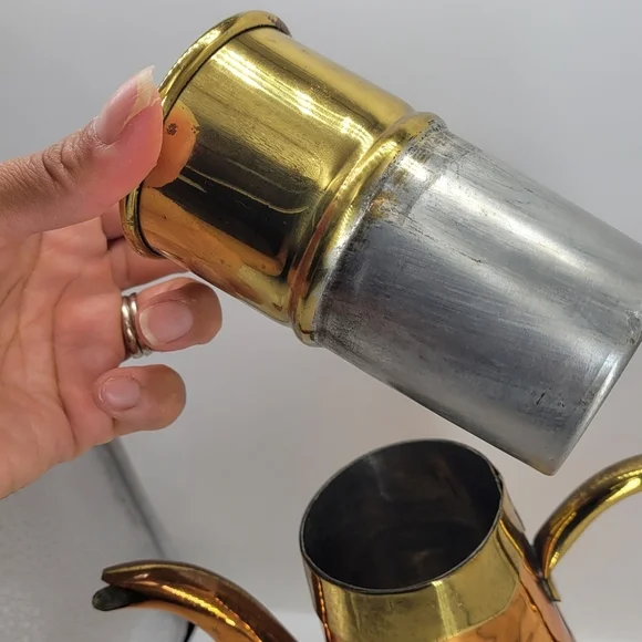 VABELUX Copper Tea or Coffee Pot Maker 3 Piece Kettle Removable Filter #1330 - Picture 5 of 11